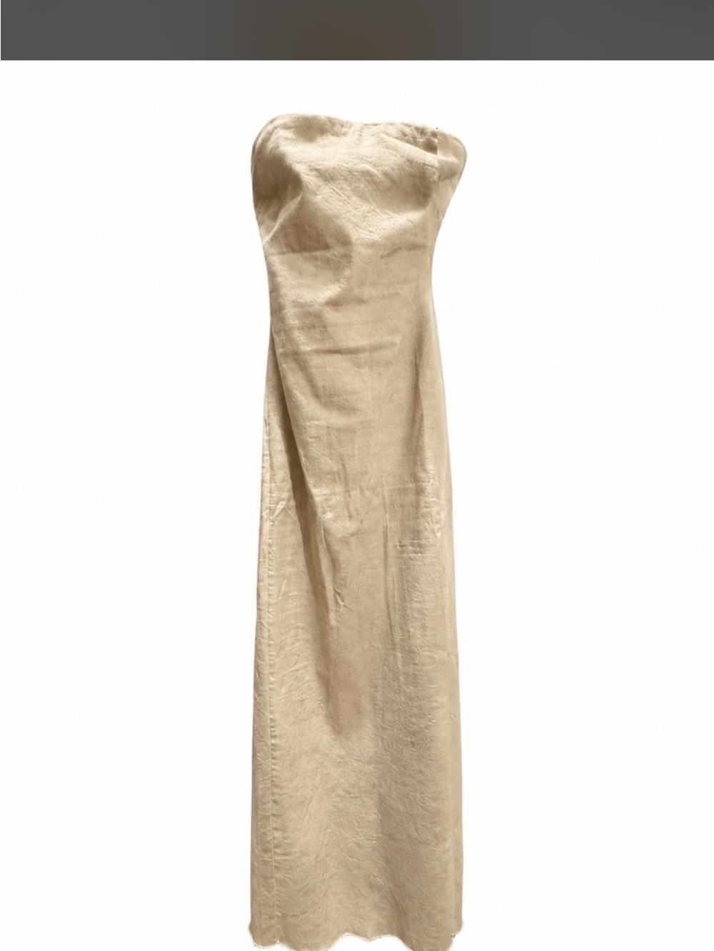 Zara Strapless Maxi Dress in Soft Beige
